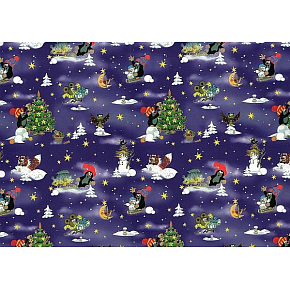 Nekupto Gift wrapping paper 70 x 200 cm Christmas Mole dark blue 1 roll
