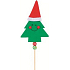 Felt tree colored green recess 10 cm + skewers