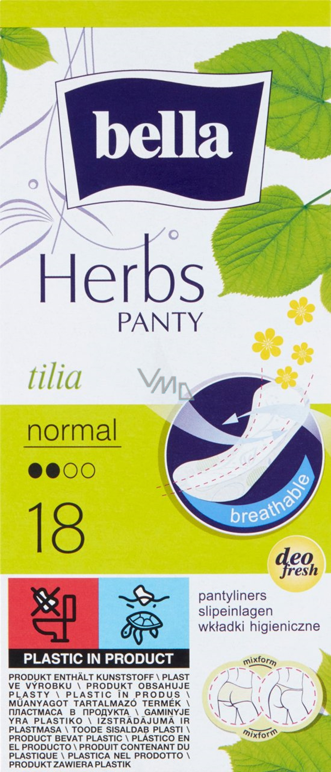 Bella Herbs Tilia hygienic flavored panty liners 18 pieces VMD