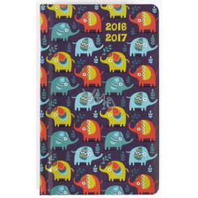 Albi Diary pocket student Multicolored elephants 9.5 cm × 15.5 cm × 1.1 cm