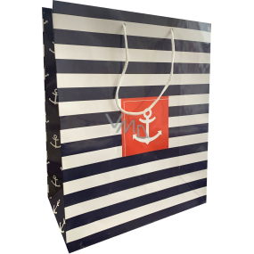 EP Line Paper gift bag 26 x 33,5 x 13,5 cm Striped with anchor