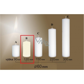 Lima Gastro Smooth Candle Ivory Cylinder 60 x 120 mm 1 Piece