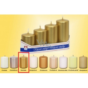 Lima Pyramid candle smooth metal gold cylinder diameter 40 mm 4 pieces