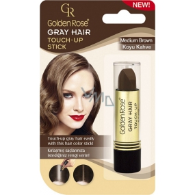 Golden Rose Gray Hair Touch-Up Stick Coloring Concealer for Hair and Gray Hair 03 Medium Brown 5.2 g