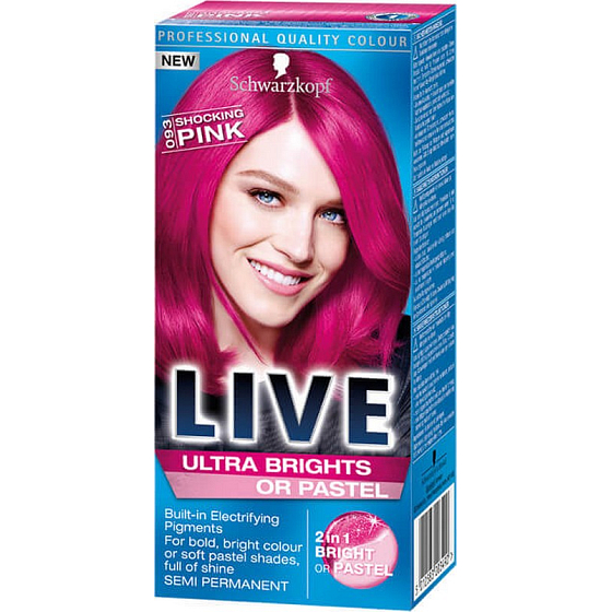 Schwarzkopf Live Ultra Brights or Pastel Hair Color 093 Shocking Pink