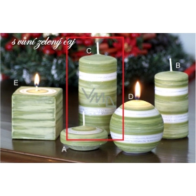 Lima Winter glitter Green tea scented candle cylinder 60 x 120 mm 1 piece
