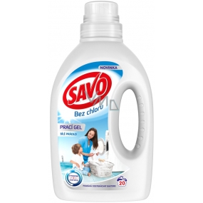 Savo White chlorine-free washing gel for white laundry 20 doses 1 l