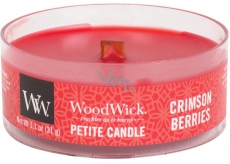 WoodWick Crimson Berries - Rowan with spice scented candle with wooden wick petite 31 g