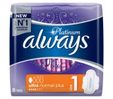 Always Platinum Ultra Normal Plus sanitary pads with wings 8 pieces
