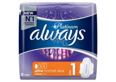 Always Platinum Ultra Normal Plus sanitary napkins with wings 8 pieces