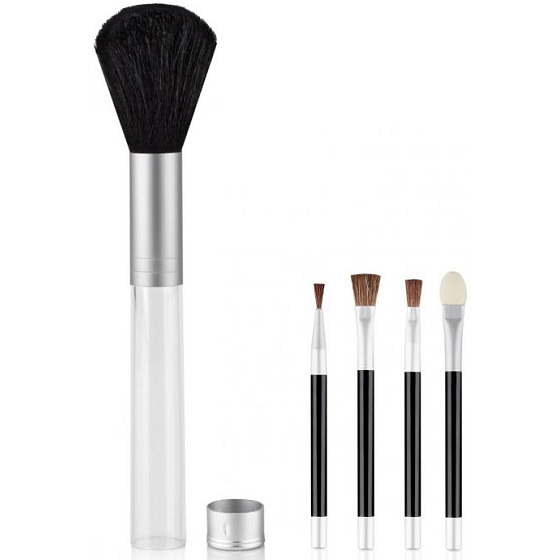 Diva & Nice Cosmetic Brush Filled 16 cm + the handle contains 3 brushes and an applicator.