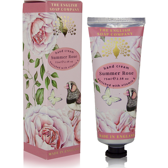 English Soap Summer Rose luxury hand cream with vitamin E and beeswax 75 ml