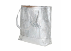 Albi Eco handbag made of washable lamination paper - silver 30 cm x 38 cm x 10.5 cm