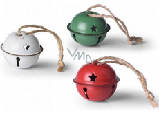 Jingle bells mix colors red, green, white 40 mm 6 pieces