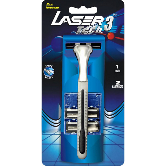 Zorrik Laser Tech 3 three-edged razor for men + 2 blades