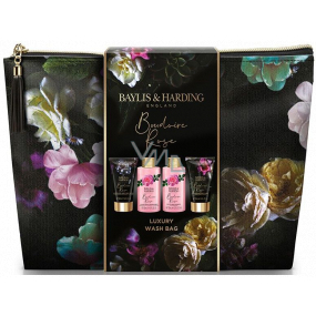 Baylis & Harding Boudoire Rose hair shampoo 100 ml + shower gel 100 ml + body and hand lotion 50 ml + hair conditioner 50 ml + case, cosmetic set for women