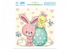 Arch Easter sticker, adhesive-free window film Bunny and Chicken 20 x 23 cm
