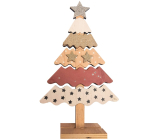 Wooden Christmas tree with polka dots 24 cm
