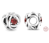 Charm Sterling silver 925 Infinity circle of eternity July red, bead for bracelet