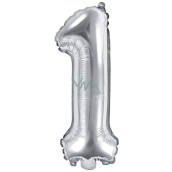 Ditipo Inflatable foil balloon number 1 silver 35 cm 1 piece