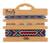 Allbi Blue Eye bracelets colorful, adjustable size, set of 3 pieces