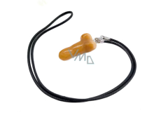 Aventurin oranžový Penis amulet pro plodnost, přívěsek přírodní kámen ručně broušený 3 cm, kámen štěstí a prosperity