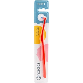 Nordics Premium Soft single tuft toothbrush, red 1 piece Nordics Premium Soft single tuft toothbrush, red 1 piece