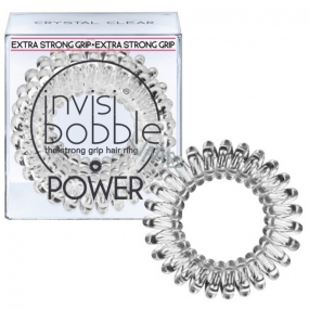 Invisibobble Power Crystal Clear Hair elastic transparent spiral 3 pieces