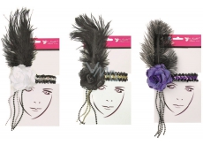 Ball headband with feathers flower 1 piece