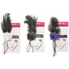 Ball headband with feathers flower 1 piece