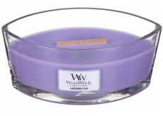 WoodWick Lavender Spa - Lavender Spa scented candle with a wooden wide wick and lid glass boat 453 g