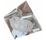 Crystal Glass Pyramid Clear with Zodiac Sign Gemini