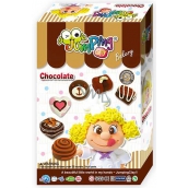 Jumping Clay Čokoláda - Pekárna samoschnoucí modelovací hmota 45 g + papírová maketa + tvořítko, pro děti 5+