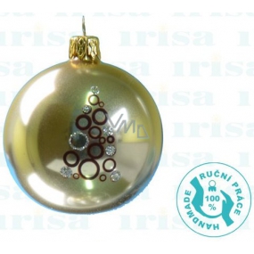 Irisa Glass Baubles Gold, Tree of Rings, Set of 6 cm 12 Pieces