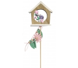 Spring wooden recess 10 cm + skewers 1 piece house