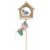Spring wooden recess 10 cm + skewers 1 piece house