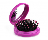 Donegal POP-UP Hair Brush Foldable with Mirror, 6.5 cm x 7.5 cm