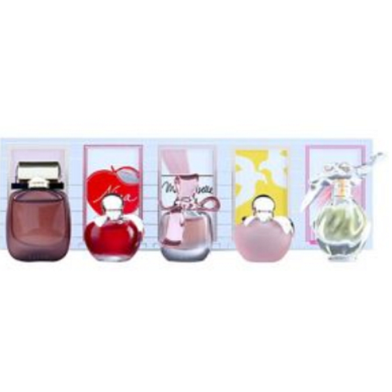 Nina Ricci L Extase EdP, + Nina EdT + Mademoiselle Ricci EdP + L Air du Temps EdT + Nina L eau EdT, 5 x 4 ml, gift set for women