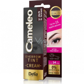 Delia Cosmetics Cameleo Creamy Professional Eyebrow Color, Ammonia Free 3.0 Dark Brown - Dark Brown 15 ml