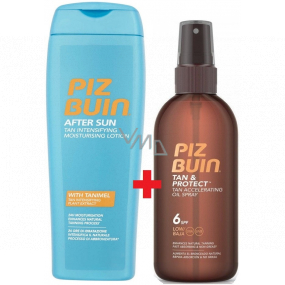 Piz Buin Tan & Protect SPF6 protective oil accelerating the tanning process 150 ml spray + After Sun Tan Intensifying moisturizing milk after tanning, emphasizes tanning 200 ml, duopack