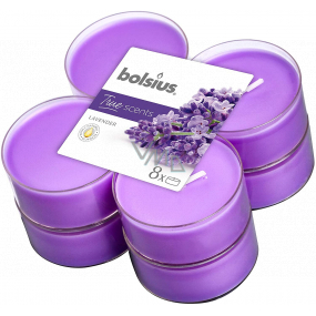 Bolsius Aromatic Lavender - Lavender Maxi Scented Tealights 8 pieces, burn time 8 hours