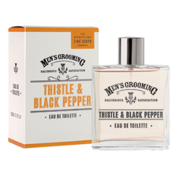 Scottish Fine Soaps Black pepper and milk thistle eau de toilette for men 100 ml