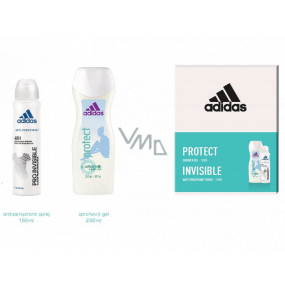 Adidas Pro Invisible antiperspirant deodorant spray for women 150 ml + shower gel 250 ml, cosmetic set
