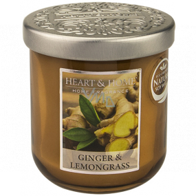 Heart & Home Ginger and Lemongrass Soy scented candle medium burns up to 30 hours 115 g
