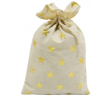 Cloth bag with gold stars 20 x 32 cm