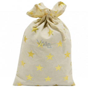 Cloth bag with gold stars 20 x 32 cm