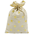 Fabric bag with golden stars 20 x 32 cm