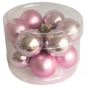 Flask glass light pink set 2.5 cm, 12 pieces