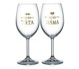 Nekupto Pair of wine glasses Super Dad and Super Mom 2 x 440 ml