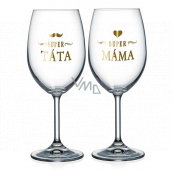 Nekupto Pair of wine glasses Super Dad and Super Mom 2 x 440 ml